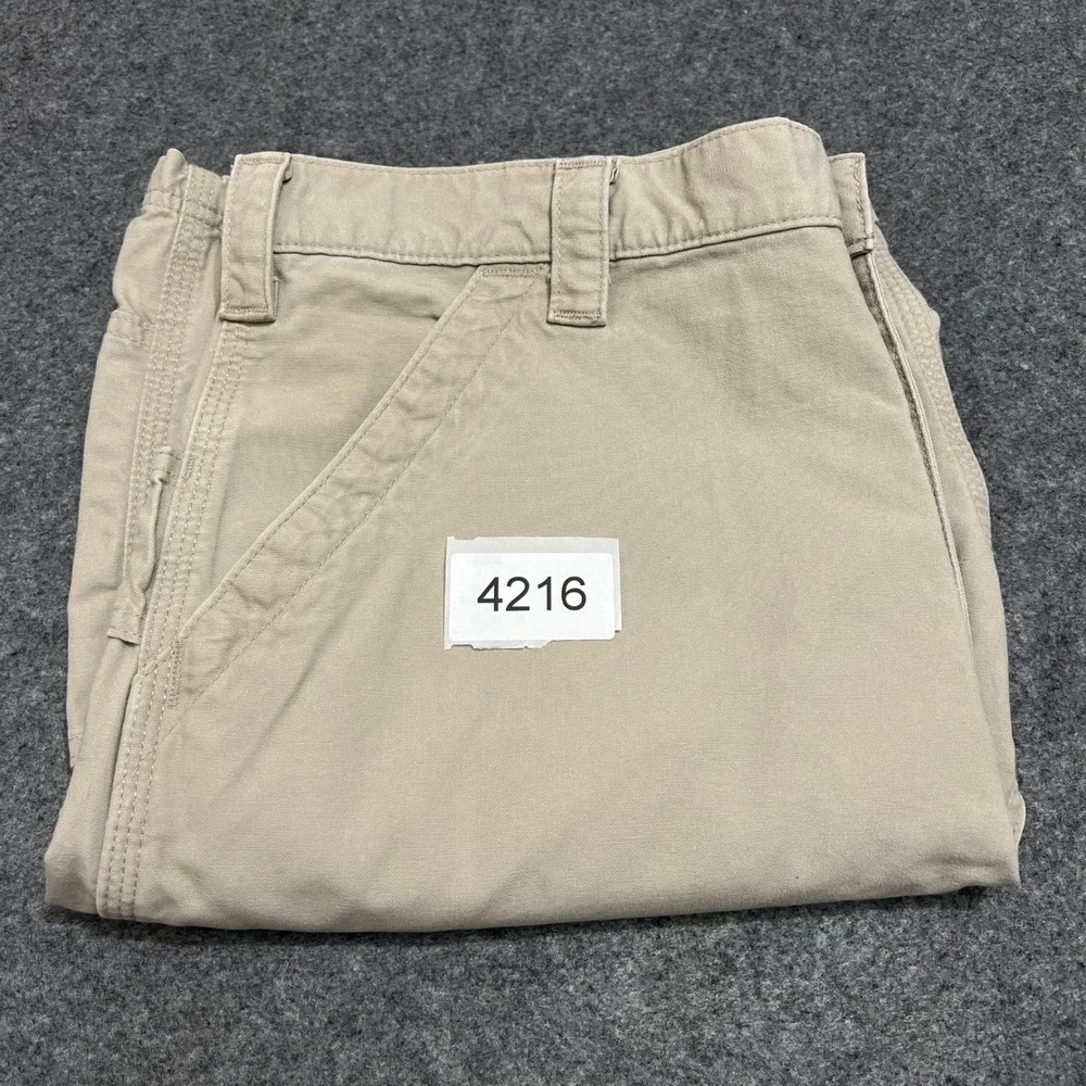 Carhartt B147 Loose Fit Canvas Carpenter Shorts Tan Khaki Men's Size 36 Workwear